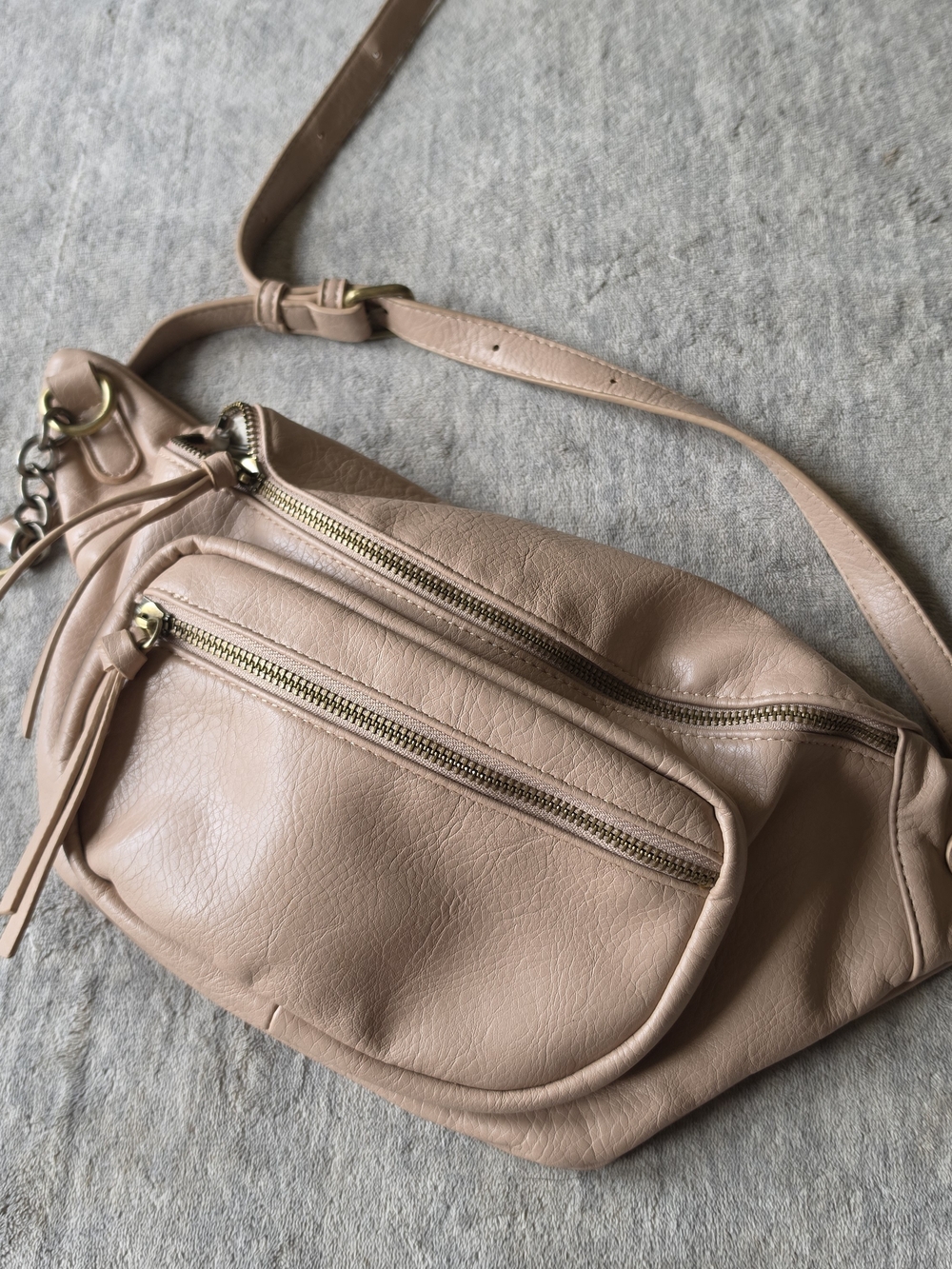 Moda Luxe Dusty Blush Faux Leather Crossbody Belt Bag